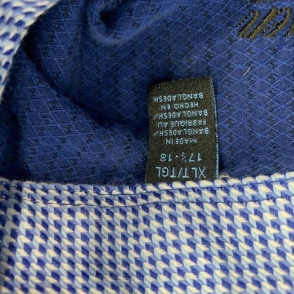Van Heusen Mens Size XL Blue Long Sleeve Button-Up Shirt - Picture 4 of 8